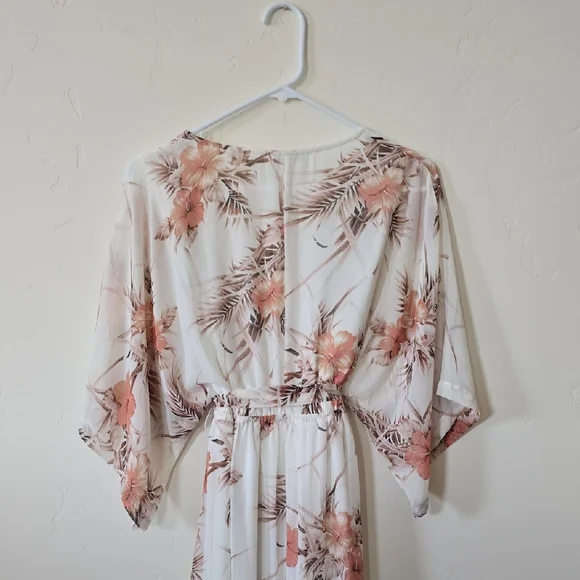 Baltic Born Floral Maxi Dress in White and Orange - Picture 4 of 6